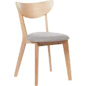 Beliani Lot de 2 chaises de salle à manger en bois clair et assise recouverte de caoutchouc gris design moderne et traditionnel