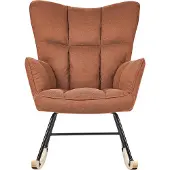 Beliani Fauteuil À Bascule Oulu Tissu Marron