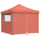 vidaXL Tente de réception pliante Pop-Up avec 4 panneaux latéraux rouge terracotta