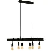 Eglo Suspension 6 lumières Townshend 6 noir