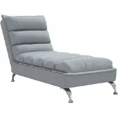 vidaXL Chaise longue avec coussin gris clair Tissu