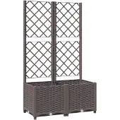 vidaXL Jardinière avec treillis Marron 80x40x136 cm PP