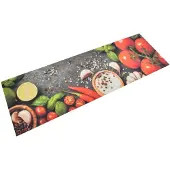 vidaXL Tapis de cuisine lavable impression légumes 60x180 cm velours