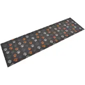 vidaXL Tapis de cuisine lavable impression de pattes 45x150 cm velours