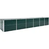 vidaXL - Boîte à plans 480x80x77 cm galvanisé Stahlgrün