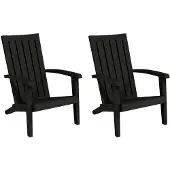vidaXL Chaises de jardin Adirondack 2 pcs. noir polypropylène