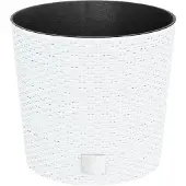 vidaXL Jardinière et intérieur amovible blanc 15 /15,3 L rotin PP