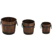 vidaXL Ensemble de jardinière godet 3 pcs bois massif de sapin