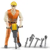 BRUDER Figurine - bworld - Ouvrier de la route - 60020 - - UneTaille - Figurine de Jeu