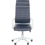 Beliani Siège de bureau gris en simili cuir pivotant réglable en hauteur avec roulettes ergonomique bureau moderne