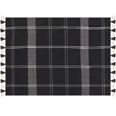 Beliani Couverture Kulac Coton 130 X 170 Cm Noir