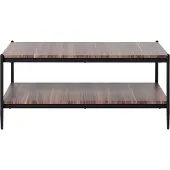 Beliani Table Basse Bois Sombre Et Noir Avoca