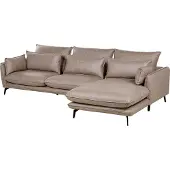 Beliani Canapé D'angle Gallo Marron Clair Tissu Côté Gauche