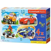 Castorland Puzzle 4 en 1 (8+12+15+20 pièces) Voitures 43057
