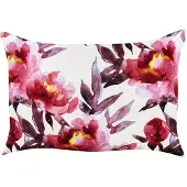 Beliani Lot de 2 coussins de jardin en polyester blanc et rose motif floral 40 x 60 cm rectangulaire style moderne extérieur patio imperméable