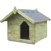vidaXL Niche pour chiens avec toit Bois de pin imprégné