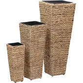 vidaXL Bac à fleurs 3 pcs. Jacinthe d'eau Marron