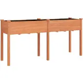 vidaXL Jardinière avec doublure marron 161x45x76 cm bois massif sapin