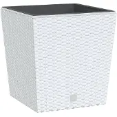 vidaXL Jardinière et intérieur amovible blanc 21 /32 L rotin PP