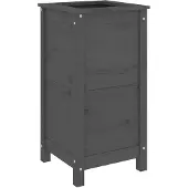 vidaXL Jardinière gris 40x40x78 cm bois massif de pin