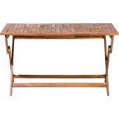 Beliani Table De Jardin 140 X 75 Cm Bois Solide Bois Foncé Cento