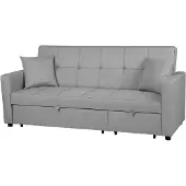 Beliani Canapé Convertible 3 Places Gris Clair Glomma