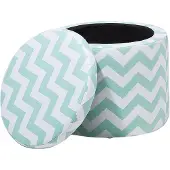 Beliani Pouf Tonia de 35 cm de capacité vert et blanc TUNICA