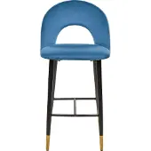 Beliani Ensemble de 2 chaises de bar en velours bleu Falton