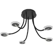 Steinhauer Plafonnier Turound 3375ZW – Lampe design noire avec verre, 91,5 cm, orientable et inclinable, , LED, à intensité variable, 5 000 lumens