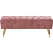 Beliani Bout de lit en velours rose PATERSON