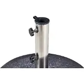 Beliani Pied de parapluie Granit noir Acier inoxydable 45 x 45 cm Porte-parapluie rond 25 kg