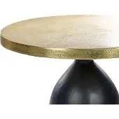 Beliani Table d'appoint Or Aluminium Rond 36 cm Aspect antique avec pied colonne noir Moderne Un pied Salon Equipement Meubles Porte-fleurs