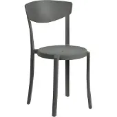 Beliani Jeu de 8 chaises de jardin en polypropylène gris foncé, plastique léger résistant aux intempéries pour l'intérieur et l'extérieur