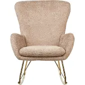 Beliani Fauteuil À Bascule Anaset Bouclé Beige Sable