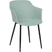 Beliani Ensemble de 2 chaises de salle à manger vert menthe tapissées pieds noirs meubles de salle à manger style rétro