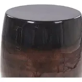 Beliani Table d'appoint en fer, couleur brun doré et noir, avec plateau rond en forme de tambour, style moderne, pour le salon ou la chambre à coucher