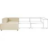 Beliani Divan Côté Droit Pour Canapé En Lin Beige Aprica