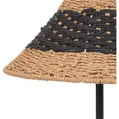 Beliani Lampe de table Beige et noir Métal 40 cm Abat-jour papier forme conique Câble long avec interrupteur Boho Lampe de table pour le salon et la chambre à coucher