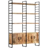vidaXL Bibliothèque à 4 niveaux 124x30x180 cm Bois de manguier brut