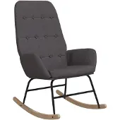 vidaXL Chaise à bascule Gris foncé Tissu