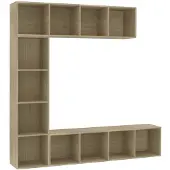vidaXL Ensemble bibliothèque/armoire TV 3 pièces chêne Sonoma 180x30x180 cm
