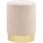 vidaXL Tabouret Abricot et doré Velours 28 x 36 cm