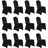 vidaXL Housses élastiques de chaise Noir 12 pcs