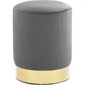 vidaXL Tabouret Gris foncé et doré Velours 28 x 36 cm