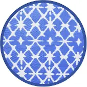 vidaXL Tapis d'extérieur ARAKIL bleu et blanc Ø160 cm PP