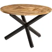 vidaXL Table de salle à manger Ø110x75 cm Bois de manguier massif rugueux