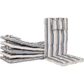 Beliani Lot de 8 coussins de chaise de jardin Maui Blue and Beige Lumarko