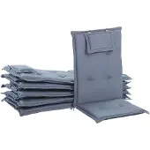 Beliani Lot De 6 Coussins En Tissu Bleu Pour Chaises De Jardin Toscana/Java