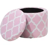 Beliani Boîte de rangement mutltifonction rose TUNICA