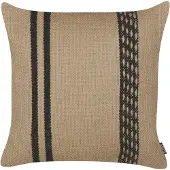 Beliani Lot De 2 Coussins Desalix Jute 45 X 45 Cm À Rayure Beige